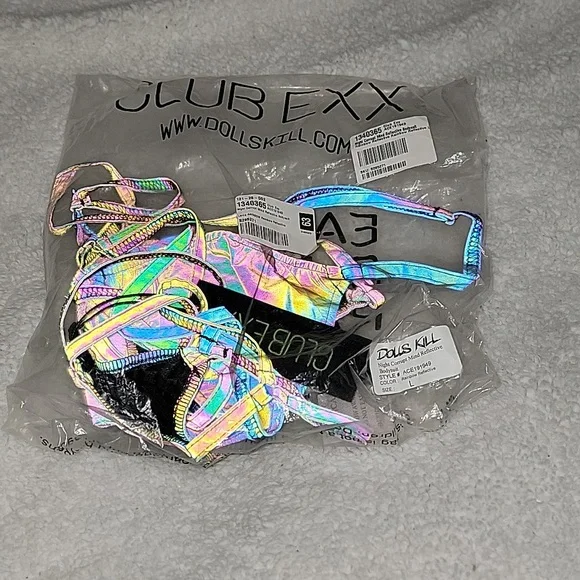 DOLLS KILL X CLUB EXX REFLECTIVE BODYSUIT - Picture 11 of 12